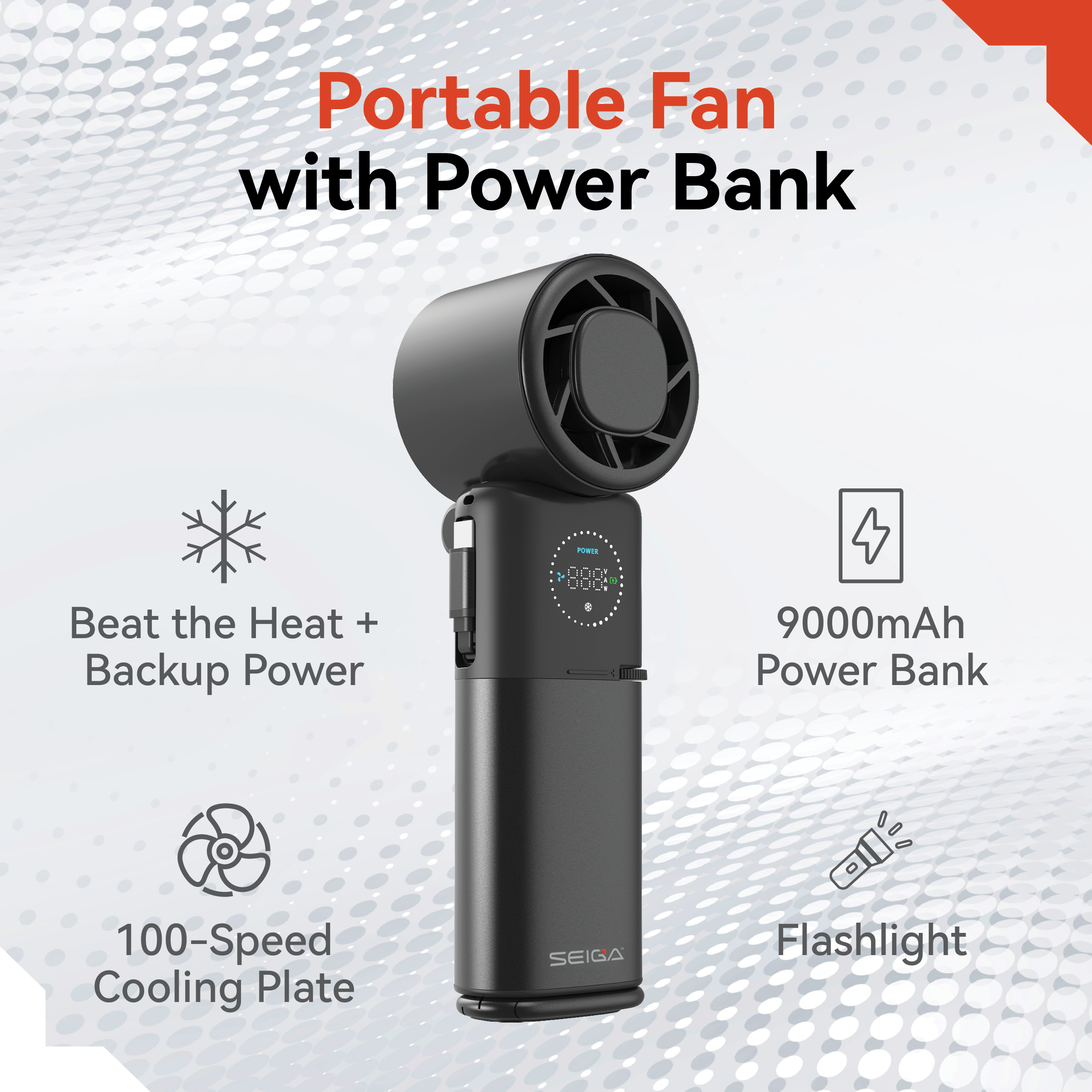 SEIGA MF131 Ice Cooling Handheld Fan